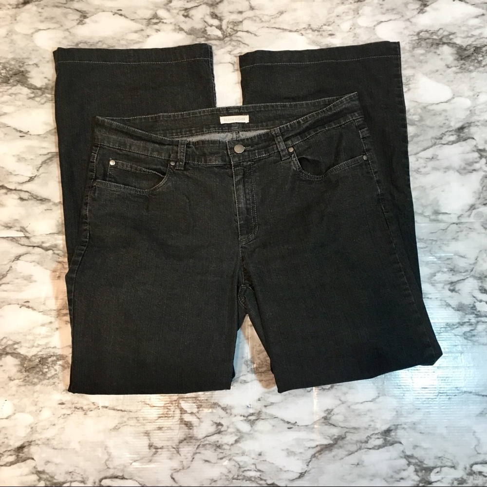 Eileen Fisher charcoal bootcut jeans size 12